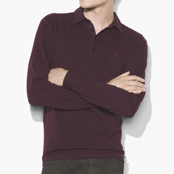 John Varvatos Other - John Varvatos Peace Sign Polo Shirt Bordeaux XL